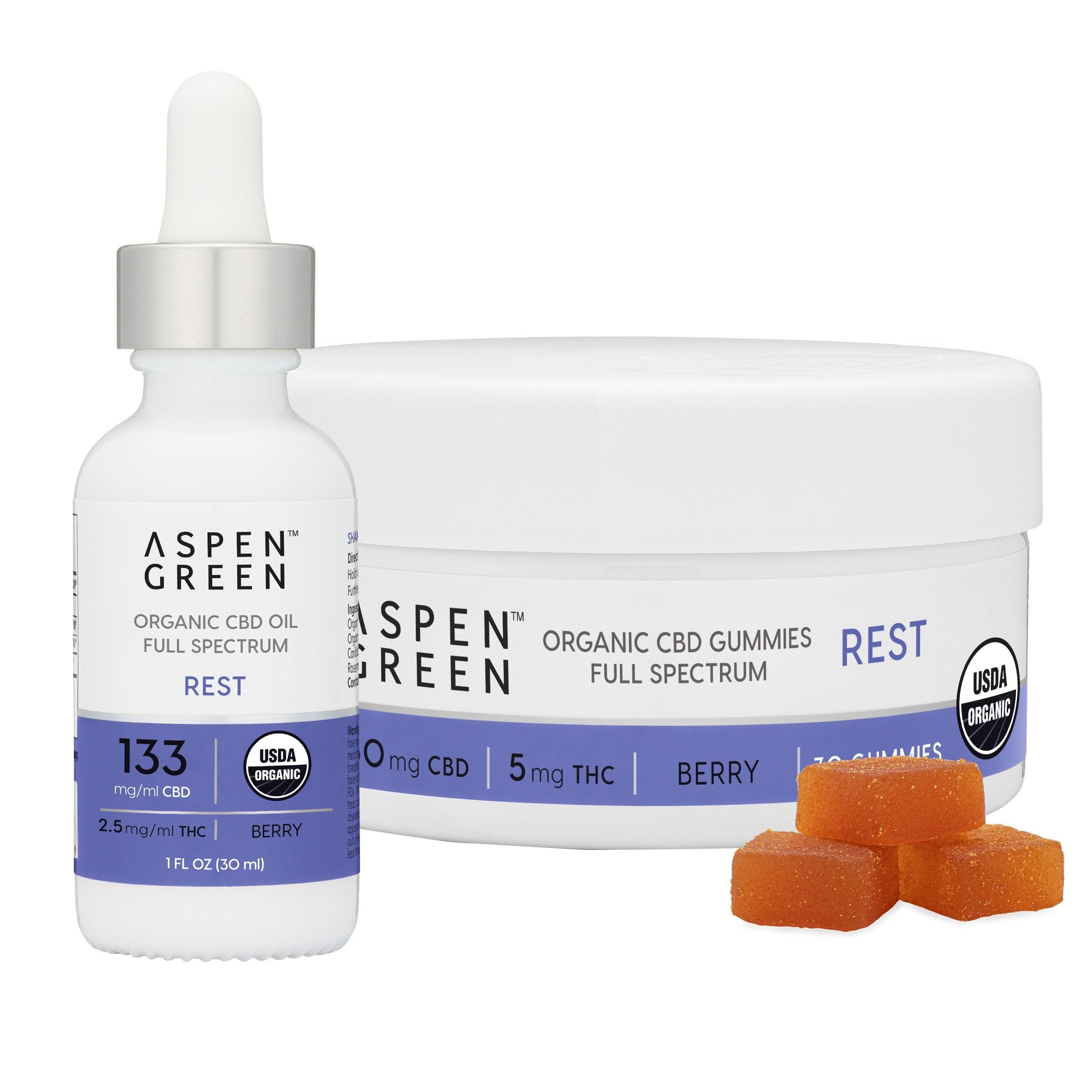 Rest Bundle, CBD Oil & Gummies, Berry Flavor – Aspen Green