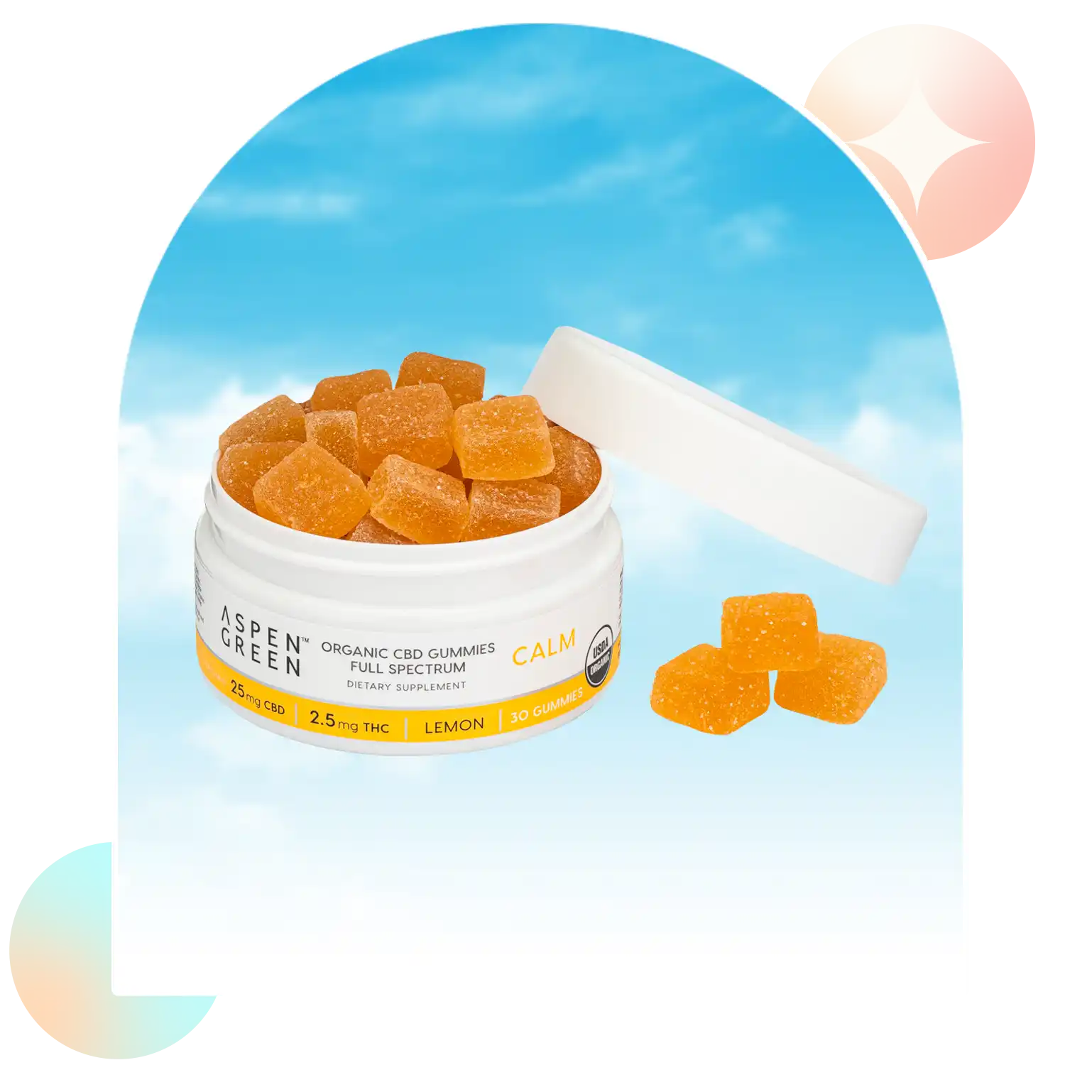 Calm Organic Full Spectrum CBD Gummies – Aspen Green