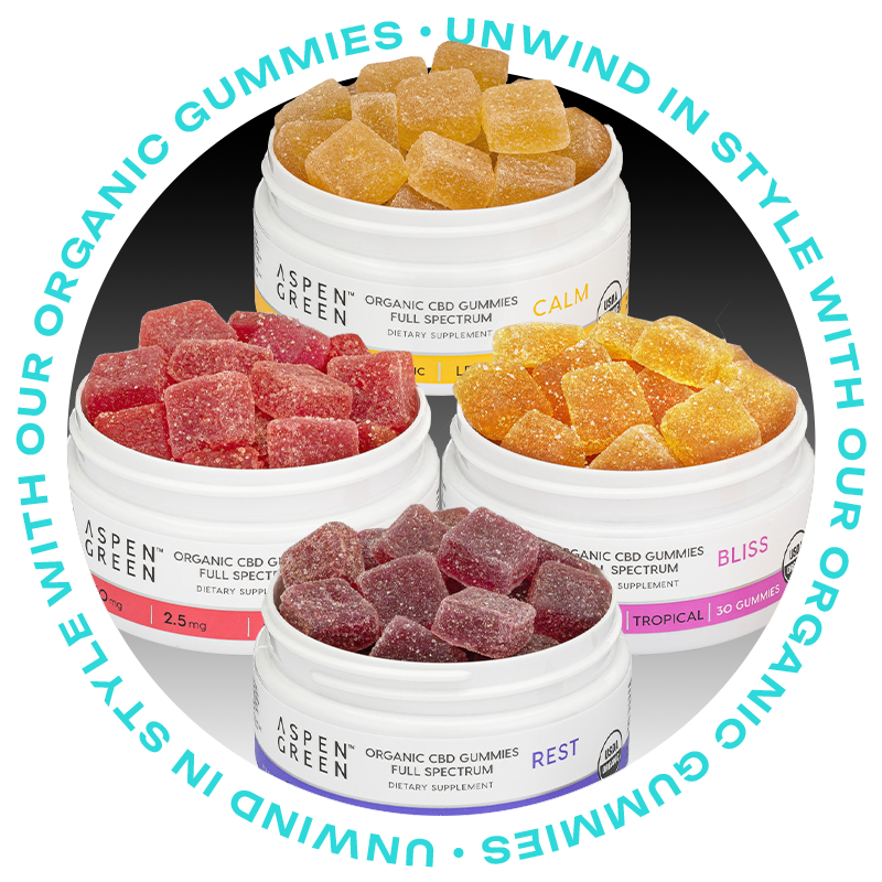 Aspen Green CBD gummies with different flavors