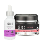 Aspen Green's Passion Bundle featuring USDA Certified Organic CBD Rouse Intimacy Cream and Bliss Oil.