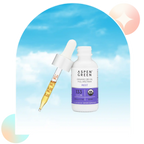 Aspen Green Rest CBD Oil tincture bottle with a dropper leaning against the bottle.