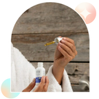 Woman about to take Aspen Green Rest CBD Oil