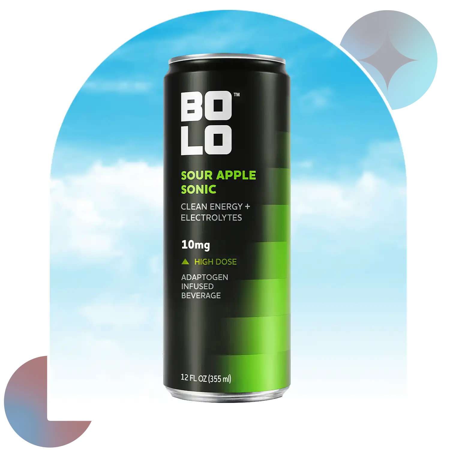 BOLO Sour Apple Sonic 10mg THC drink front view