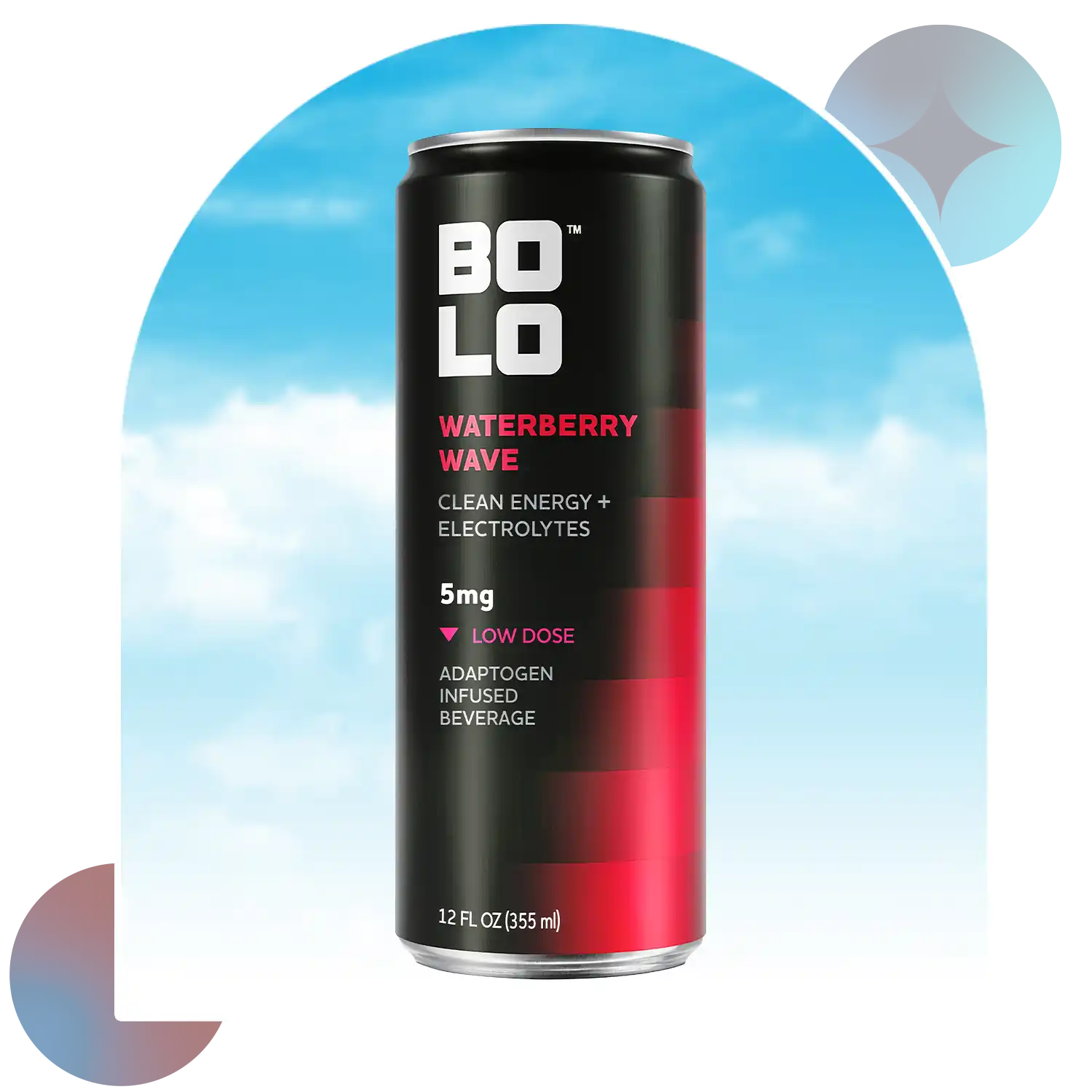 BOLO Waterberry Wave 5mg THC drink front view
