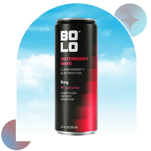 BOLO Waterberry Wave 5mg THC drink front view