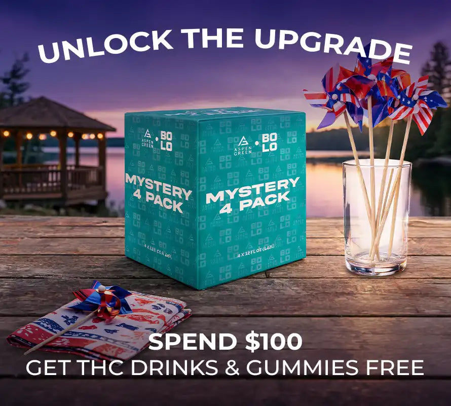 Get free drinks and gummies when you spend $100.