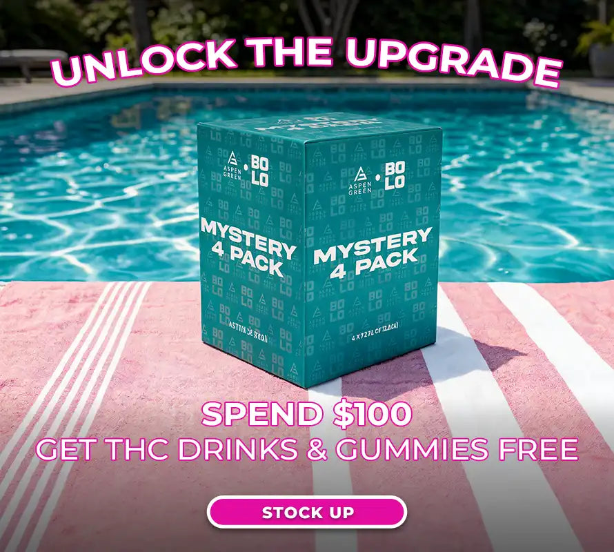 Get free drinks and gummies when you spend $100.