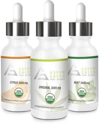 Aspen Green's 3000mg Full Spectrum Hemp Extract Flavors (CBD oils)