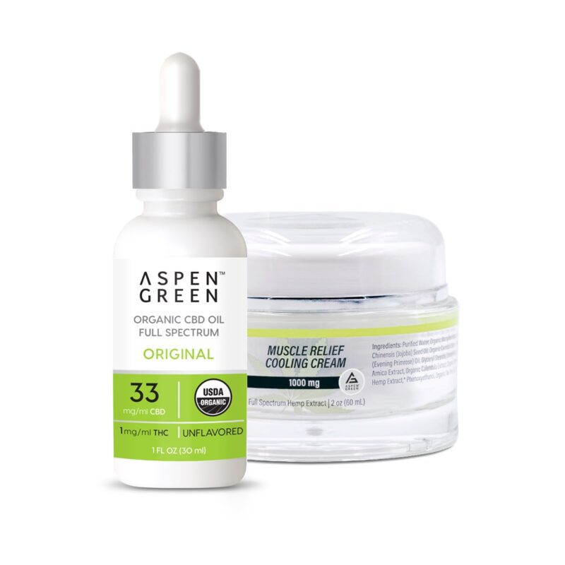 Aspen Green Original CBD Oil and Muscle Relief Cooling Cream grouping