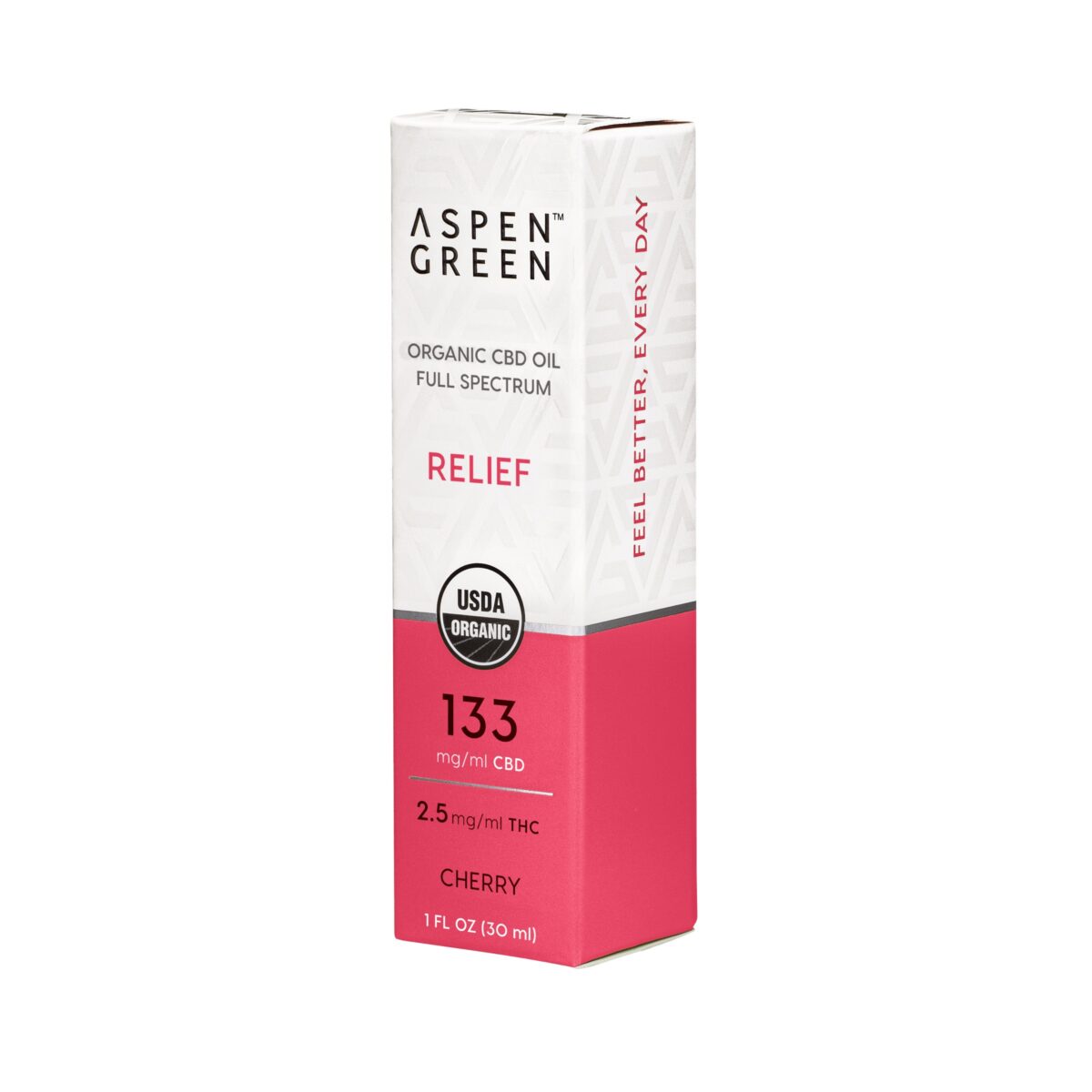 Aspen Green Relief Cherry Organic CBD Oil box