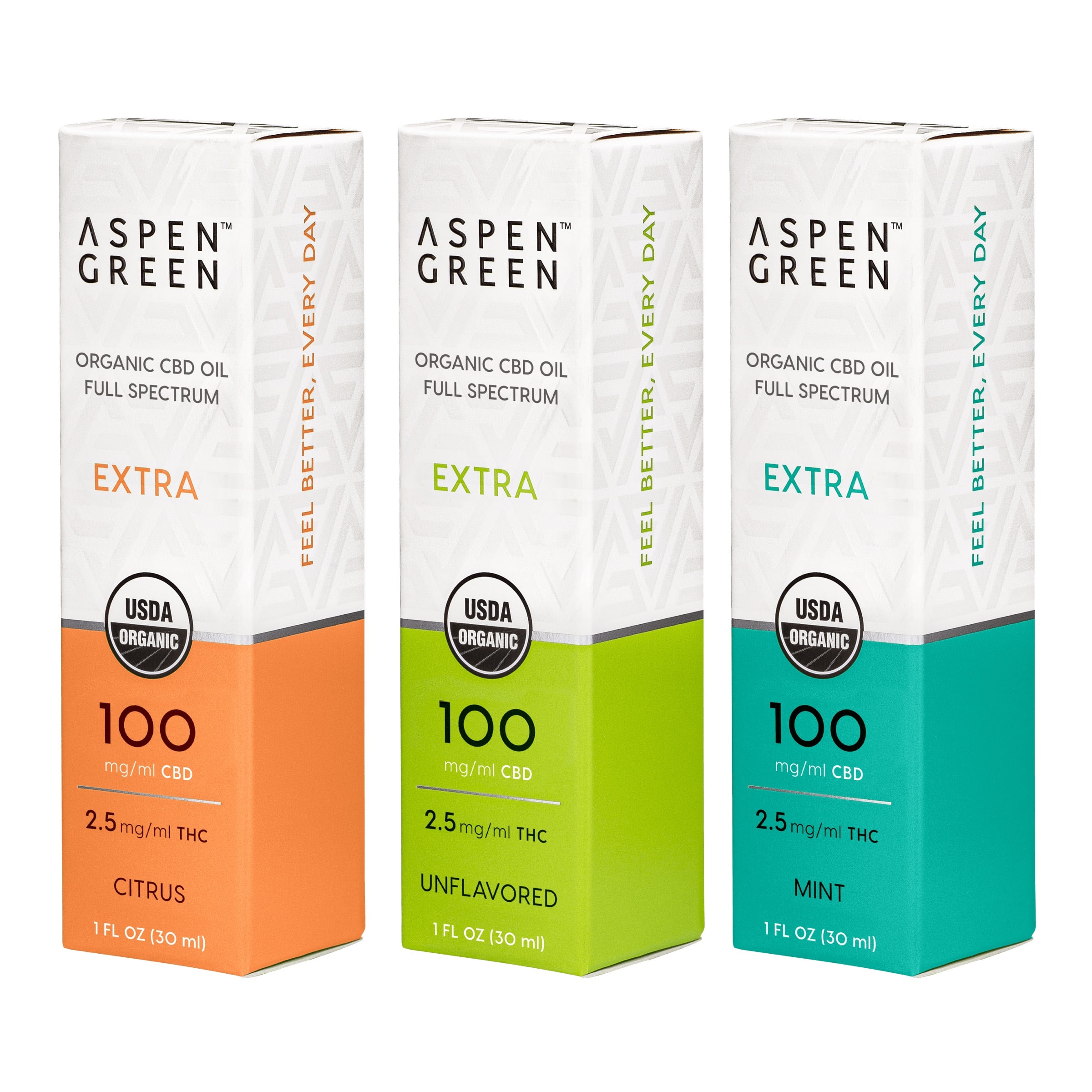 Extra Organic Full Spectrum CBD Oil, 3 Bottle Set