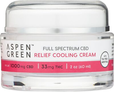 Aspen Green Full Spectrum CBD Relief Cooling Cream (1000mg CBD) jar