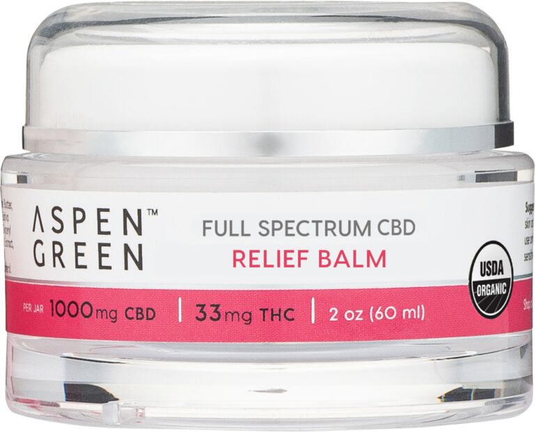 Aspen Green Full Spectrum CBD Relief Balm (1000mg CBD) jar