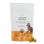 Aspen Green Mobility Organic CBD Soft Dog Chews Full Spectrum with treat, Peanut Butter Flavor, 30 Count