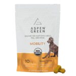 Aspen Green Mobility Organic CBD Soft Dog Chews Full Spectrum with treat, Peanut Butter Flavor, 60 Count