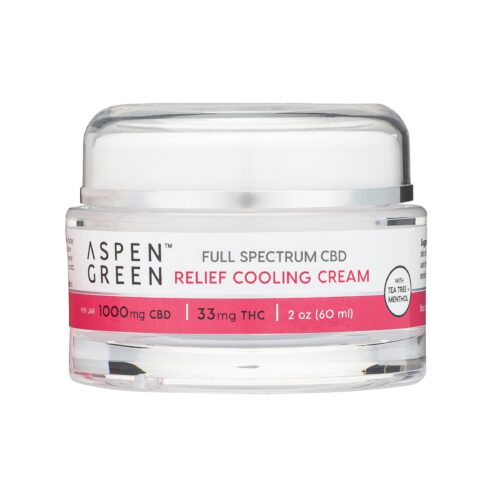 Aspen Green Full Spectrum CBD Relief Cooling Cream Jar (1000mg CBD)