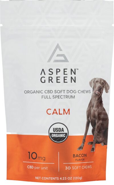 Aspen Green Calm Organic CBD Soft Dog Chews Full Spectrum, Bacon Flavor
