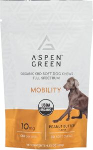 Aspen Green Mobility Organic CBD Soft Dog Chews Full Spectrum, Peanut Butter Flavor