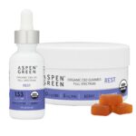 Aspen Green USDA Certified Organic CBD Rest Oil and Gummies, Berry Flavor