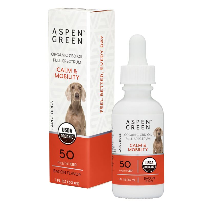 Aspen Green Large Dogs Organic Full Spectrum CBD Oil, Bacon Flavor