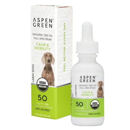 Aspen Green Calm & Mobility Large Dogs Organic Full Spectrum CBD Oil, Unflavored Flavor