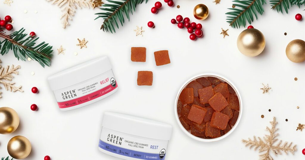 Festive holiday mood with Aspen Green CBD gummies