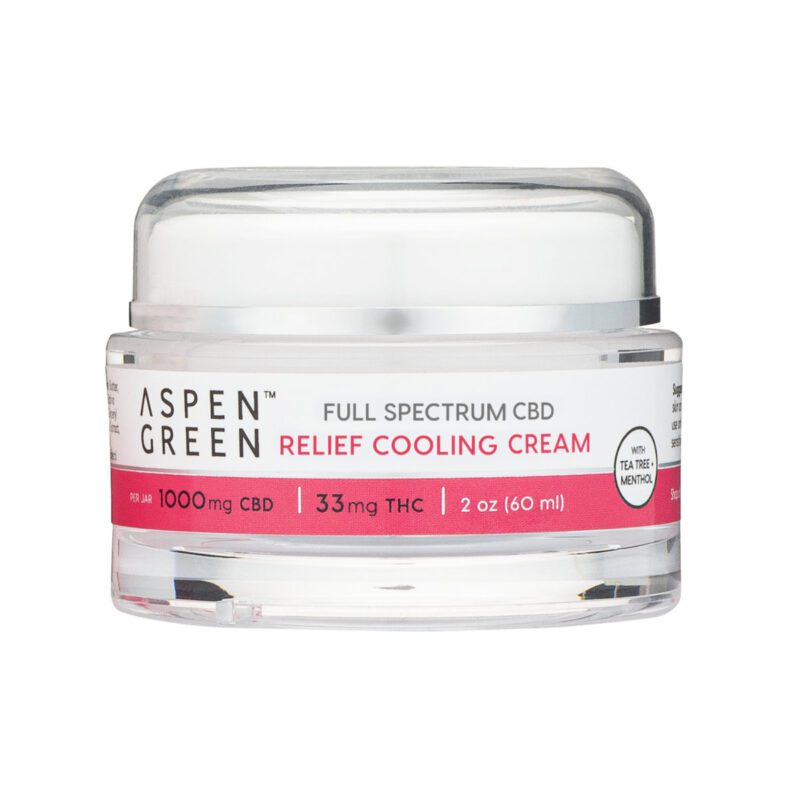 Aspen Green Relief Full Spectrum CBD Cooling Cream - Tea Tree & Menthol, 1000mg CBD