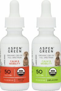 Aspen Green Calm & Mobility Large Dogs CBD Oil Tinctures - USDA Certified Organic, Variety Flavor