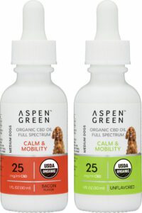 Aspen Green Calm & Mobility Medium Dogs CBD Oil Tinctures - USDA Certified Organic, Variety Flavor