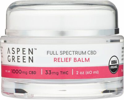 Aspen Green Relief Full Spectrum CBD Balm - USDA Certified Organic, 1000mg CBD