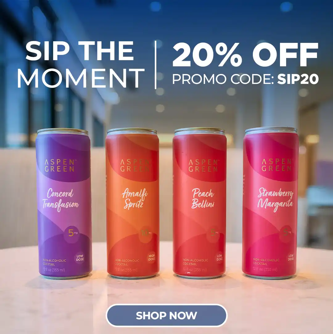 Sip the Moment with Aspen Green THC Drinks – Save 20% Off