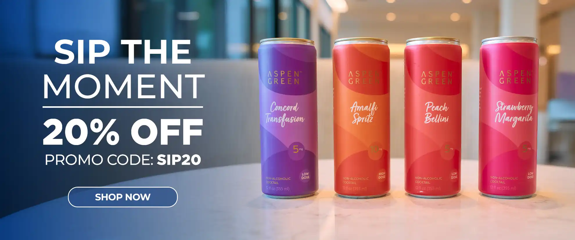 Sip the Moment with Aspen Green THC Drinks – Save 20% Off